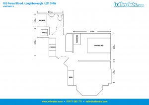 Apt 2 103 Forest Road Loughborough studio apartment