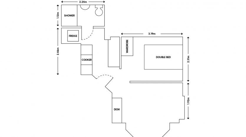 Apt 2 103 Forest Road Loughborough studio apartment