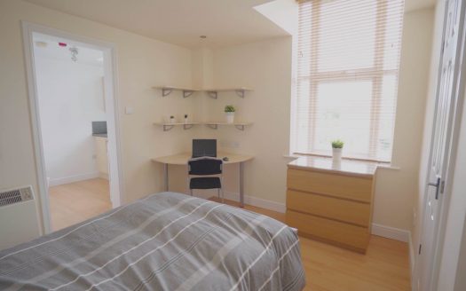 student studio apartment Loughborough bedroom